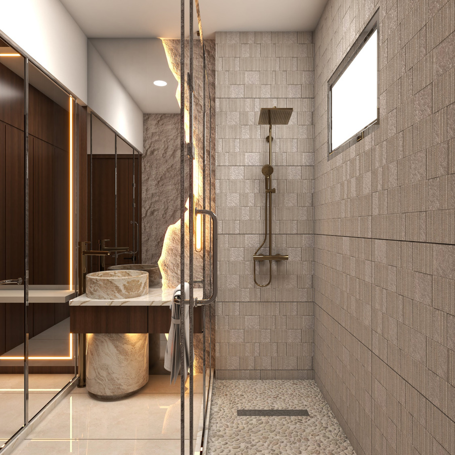 Bathroom Stone Pedestal Closeup