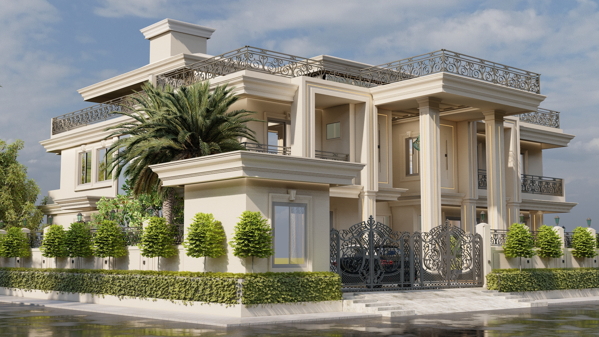 Neo-Classical Villa Main Elevation