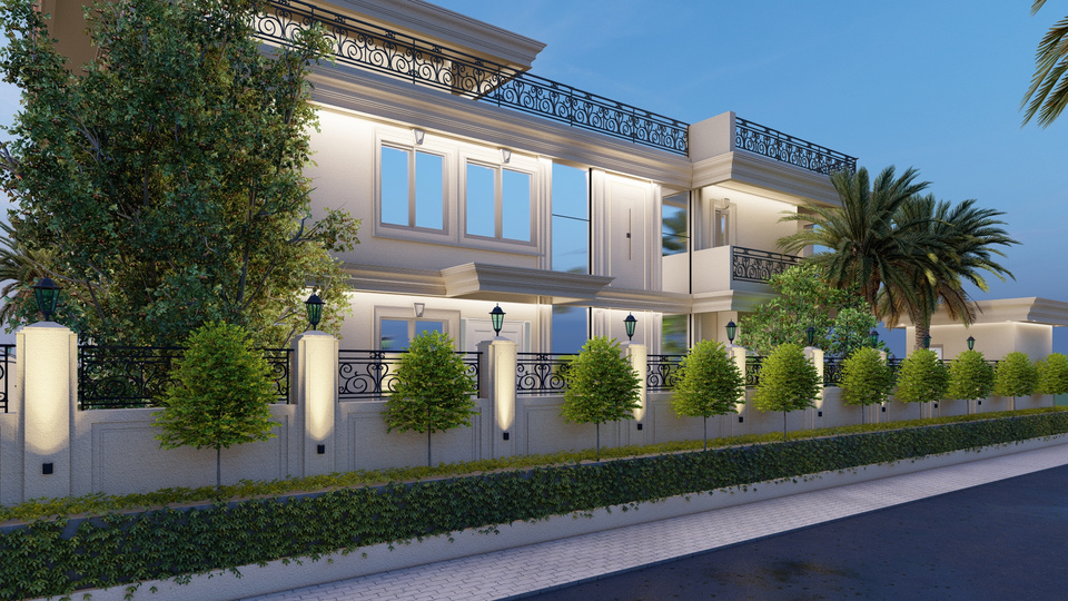 Neo-Classical Villa Entrance Detail
