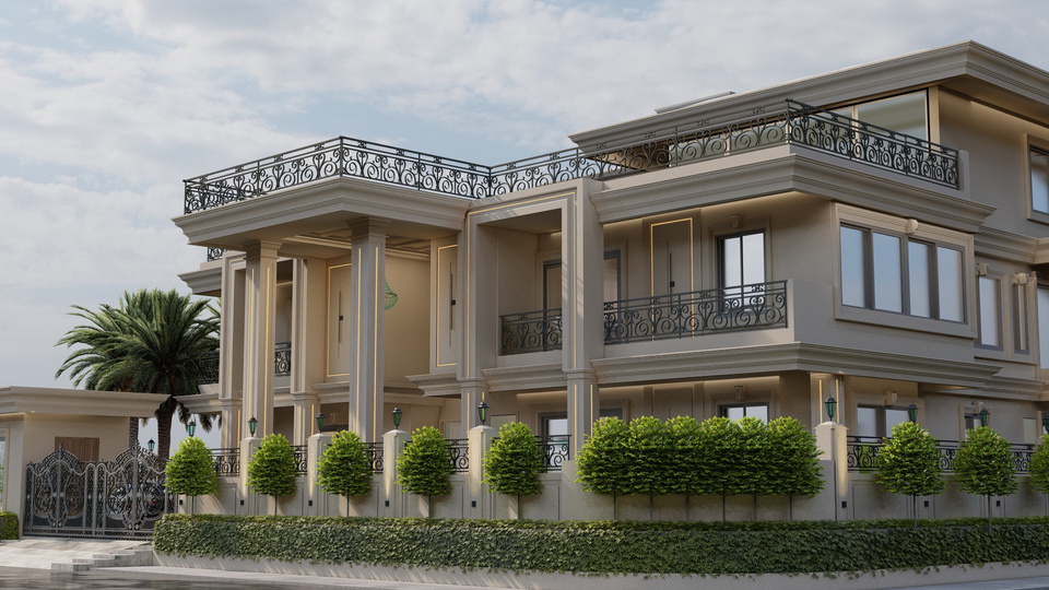 Neo-Classical Villa Landscape Detailing